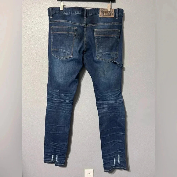 Grindhouse Jeans Men's Size 36x34 Slim Medium Wash Denim Distressed Stretch EUC - Picture 2 of 5
